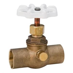 NIBCO ND170X8 Stop and Waste Valve, 3/4 Inch Size, Solder Cup, Silicon Bronze | BQ4UZC