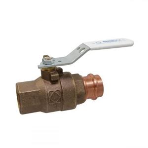 NIBCO NF852XC Ball Valve, 1-1/2 Inch Valve Size, Thread x Press End Style, Bronze Body | BY9EZW