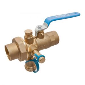 NIBCO NJ3X306 Combination Ball Valve With Union, 1/2 Inch Valve Size, Solder End Style, Brass Body | BZ6YGC