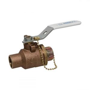 NIBCO NJ839P8 Ball Valve, 2 Piece, 3/4 Inch Valve Size, Solder x Hose End Style, Silicon Bronze Body | BZ6HWP