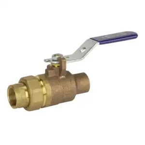 NIBCO NJ83F2D Ball Valve, 2 Piece, 2 Inch Valve Size, NPT x Solder End Style, Bronze Body | CC8HNB