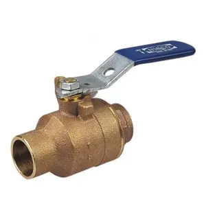 NIBCO NJ83W0A Ball Valve, 2 Piece, 1 Inch Valve Size, Solder End Style, Bronze Body | BZ6CVF