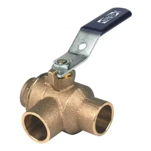 NIBCO NJ83L1A Ball Valve, 2 Piece, 1 Inch Valve Size, Solder End Style, Bronze Body | CC8YZT