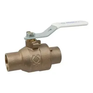 NIBCO NJ87LX6 Ball Valve, 2 Piece, 1/2 Inch Valve Size, Solder End Style, Silicon Bronze Body | CC7DJC