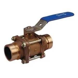 NIBCO NJ8800D Ball Valve, 3 Piece, 2 Inch Valve Size, IPS Grooved End Style, Bronze Body | BY4RUX