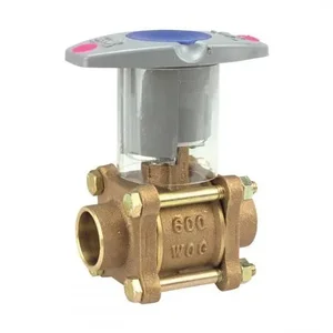 NIBCO NJ93U0A Ball Valve, 3 Piece, 1 Inch Valve Size, Solder End Style, Bronze Body | CA4QHC