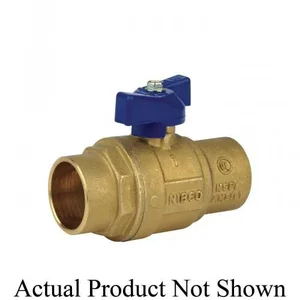 NIBCO NJ99826 Ball Valve, 1/2 Inch Valve Size, Solder End Style, Brass Body | CA6TQB