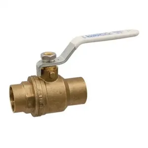 NIBCO NJ998XE Ball Valve, 2 Piece, 2-1/2 Inch Valve Size, Solder Female End Style, Brass Body | CC4KLX