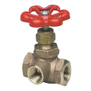 NIBCO NL40004 Globe Valve, 3 Way, 1/4 Inch Size, NPT End Style, Bronze Body | BY7AHQ