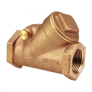 NIBCO NL7K02A Y-Pattern Swing Check Valve, 1 Inch Valve Size, Threaded, PTFE, Bronze Body | BZ3GEP