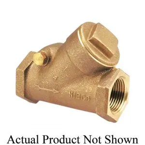 NIBCO NL93005 Y-Pattern Swing Check Valve, 3/8 Inch Valve Size, NPT, PTFE, Bronze Body | CB7LGJ