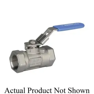 NIBCO NL943E5P Ball Valve, 1 Piece, 3/8 Inch Valve Size, NPT End Style, Stainless Steel Body | CA9WPM