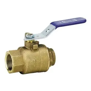 NIBCO NL95A0C Ball Valve, 2 Piece, 1-1/2 Inch Valve Size, NPT x Solder End Style, Bronze Body | CB4PTD