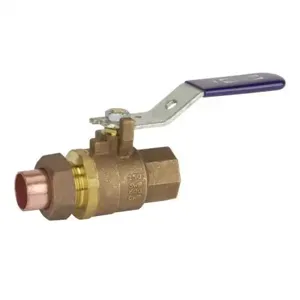 NIBCO NL95F2B Ball Valve, 2 Piece, 1-1/4 Inch Valve Size, NPT x Solder End Style, Bronze Body | CA3PAR