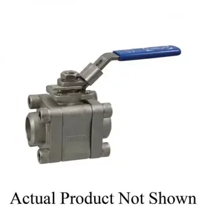 NIBCO NL9731A Ball Valve, 3 Piece, 1 Inch Valve Size, Butt Welded End Style, Stainless Steel Body | CB6TKT