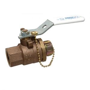 NIBCO NL978X8 Ball Valve, 2 Piece, 3/4 Inch Valve Size, Threaded x Hose End Style, Bronze Body | BY4KPH