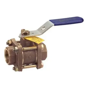 NIBCO NL9970D Ball Valve, 3 Piece, 2 Inch Valve Size, FNPT End Style, Bronze Body | BY3YKB