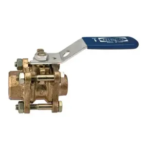 NIBCO NL99A06 Ball Valve, 3 Piece, 1/2 Inch Valve Size, NPT x Solder End Style, Bronze Body | CA3PAX