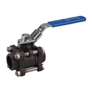 NIBCO NL99E4B Ball Valve, 3 Piece, 1-1/4 Inch Valve Size, Socket Welded End Style, Carbon Steel Body | BZ4VZG