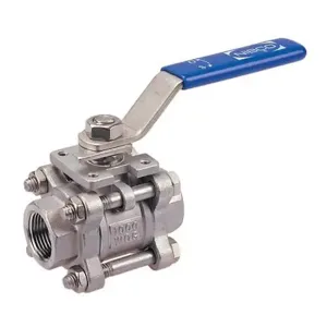 NIBCO NL99K38 Ball Valve, 3 Piece, 3/4 Inch Valve Size, NPT End Style, Stainless Steel Body | CB4PRU