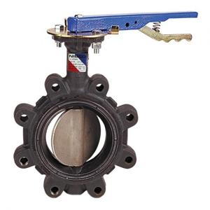 NIBCO NLG24LH Lug Style Butterfly Valve, 4 Inch Valve Size, Ductile Iron | BY9MCD