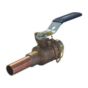 NIBCO NR83808 Ball Valve, 2 Piece, 3/4 Inch Valve Size, Male Press x Hose End Style, Bronze Body | CB3ELF