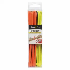 NITE IZE GTPP12-A1-R8 Gear Tie, 12 Inch Length, Assorted, 12 PK | CT4CQG 52LD19