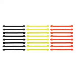 NITE IZE GTPP3-A1-R8 Gear Tie, 3 Inch Length, Black/Bright Orange/Neon Yellow, 24 PK | CT4CQN 60HX04