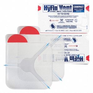 NORTH AMERICAN 10-0042 Vented Chest Seal Pad, Pouch, Sterile, Plastic | CE9CEP 55MW27