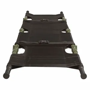 NORTH AMERICAN 60-0051 Folding Stretcher, 84-1/2 x 22-1/2 x 3-29/32 Inch Size, Black, Green | CF2DEX 55MW44