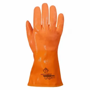 NORTH AMERICAN NS230PUM Chemical Resistant Glove, 2.76 mm Thick, 12 Inch Length, Orange, North Sea NS230PU | CT4DQZ 803J50