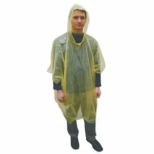 NORTH BY HONEYWELL 140968 Rain Poncho, Disposable, Yellow, 80 Inch Length | CJ2AJN 5ELW8