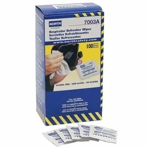 NORTH BY HONEYWELL 7003A Respirator Wipes, Non-Alcohol, 100Pk | CJ3EJU 23PF96