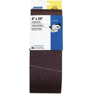 NORTON ABRASIVES 07660702069 Sanding Belt, 24 Inch Length, 4 Inch Width, Aluminium Oxide, 80 Grit | CD2ZAQ 436D95