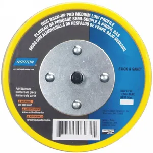 NORTON ABRASIVES 63642506133 Disc Backup Pad, 5/16 Inch -24 Threaded Shaft Back Mount, 15, 000 Max. RPM | CD2NDL 436G32