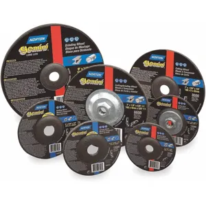 NORTON ABRASIVES 66252801864 Aluminium Oxide Depressed Center Wheels, 7/8 Inch Arbor, 10, 185 Max. RPM | CD2KEW 1PYD4