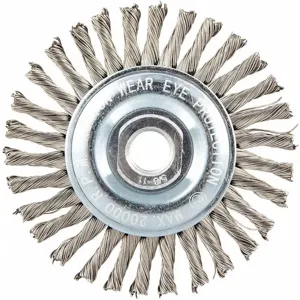 NORTON ABRASIVES 66252838998 4 Inch Twisted Wire Wheel Brush, Arbor Hole Mounting, 0.020 Inch Wire Dia. | CD2HZF 416M32