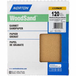 NORTON ABRASIVES 07660701582 Sandpaper Sheet, 9 Inch Width X 11 Inch Length, Garnet, 120 Grit | CT4EZK 804JP6