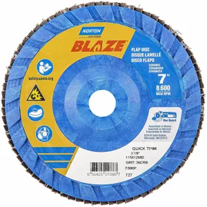 NORTON ABRASIVES 63642501866 Flap Disc, Type 27, 7 Inch x 7/8 Inch, Ceramic, 36 Grit, Plastic Bk, Std Density | CT4EJB 804HU6