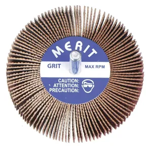 NORTON ABRASIVES 63642502593 Flap Wheel, 1 1/2 Inch Dia x 1 Inch W, 1/4 Inch Straight-Shank, Aluminum Oxide, P80 Grit | CT4EMW 3WH69