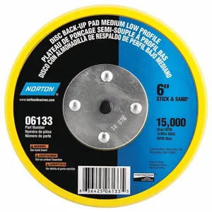 NORTON ABRASIVES 63642506133 Disc Backup Pad, 5/16 Inch -24 Threaded Shaft Back Mount, 15, 000 Max. RPM | CD2NDL 436G32