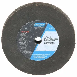 NORTON ABRASIVES 66243527023 Straight Grinding Wheel, 4 Inch Dia., 3/8 Inch Hole Size, 1/2 Inch Thickness | CJ3NXY 436D90