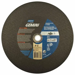 NORTON ABRASIVES 66252837838 Abrasive Cut-Off Wheel, 12 Inch Wheel Dia., Aluminum Oxide, 0.125 Inch Thick | CH9NAV 12V881