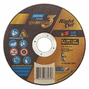 NORTON ABRASIVES 66252838460 Abrasive Cut-Off Wheel, 5 Inch Wheel Dia., Ceramic, 7/8 Inch Hole Size | CH9NAJ 54YL93