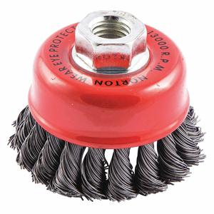 NORTON ABRASIVES 66252838813 Cup Brush, 3 1/2 Inch Dia., 5/8-11 Inch Arbor Hole Size | CH9YQY 483N71