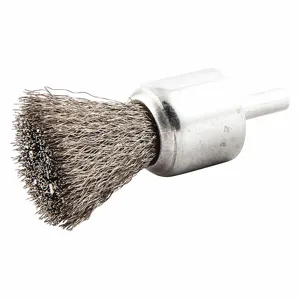 NORTON ABRASIVES 66252838838 End Brush, 1 Inch Dia., 1/4 Inch Abrasive Shank Size, 0.006 Inch Wire Dia. | CJ2CMV 483N75