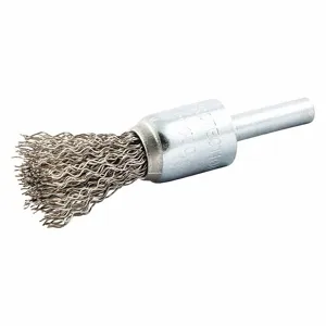 NORTON ABRASIVES 66252838888 End Brush, 1/2 Inch Dia., 1/4 Inch Abrasive Shank Size, 0.014 Inch Wire Dia. | CJ2CNT 416M25