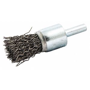 NORTON ABRASIVES 66252838892 3/4 Inch Crimped Wire End Brush, 1/4 Inch Shank, 0.020 Inch Wire Dia. | CD2JBE 416N64