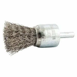 NORTON ABRASIVES 66252838896 End Brush, 1 Inch Dia., 1/4 Inch Abrasive Shank Size, 0.005 Inch Wire Dia. | CJ2CNF 416M56