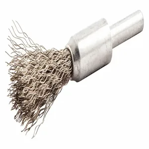 NORTON ABRASIVES 66252838902 1/2 Inch Crimped Wire End Brush, 1/4 Inch Shank, 0.005 Inch Wire Dia. | CD2JAK 416N13